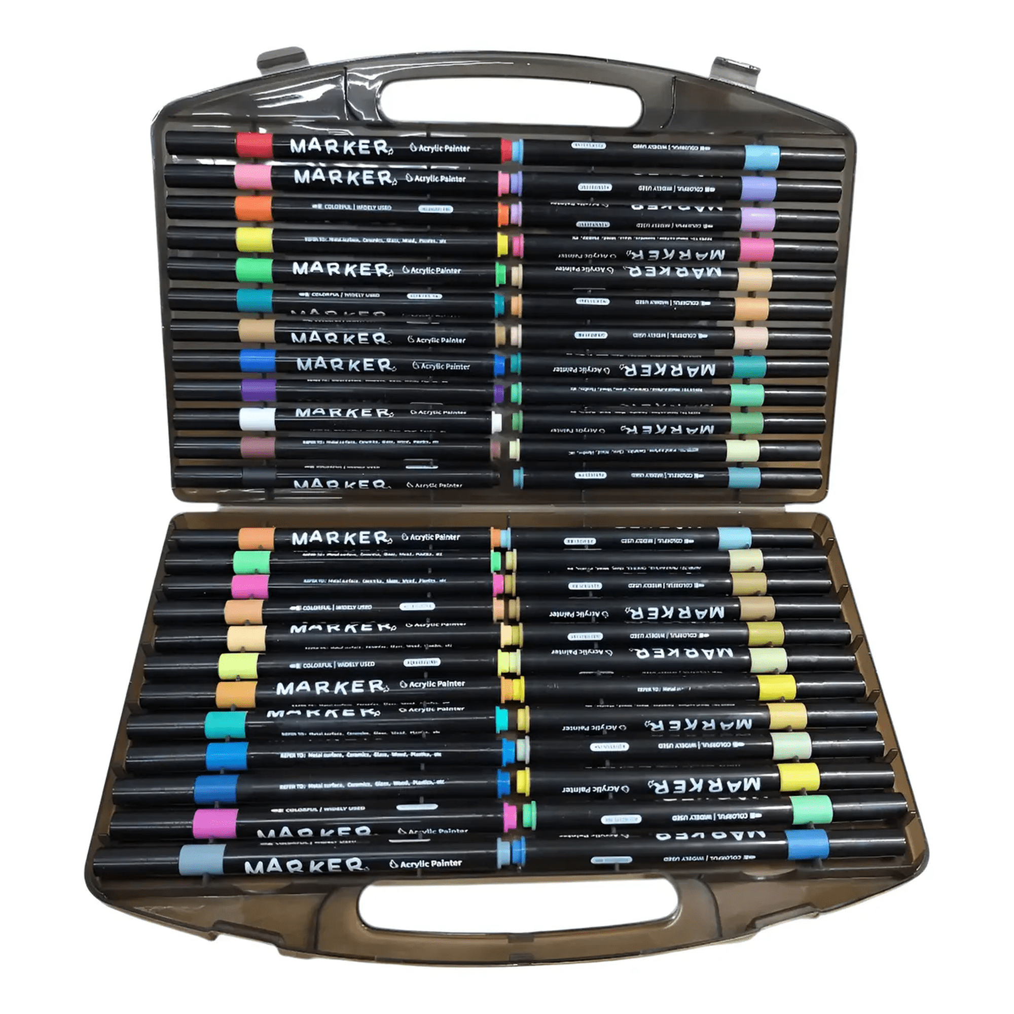 Estuche De 48 Lápices Belug Acrílicos Marcadores Para Arte Negro 48 Pcs Acrilico