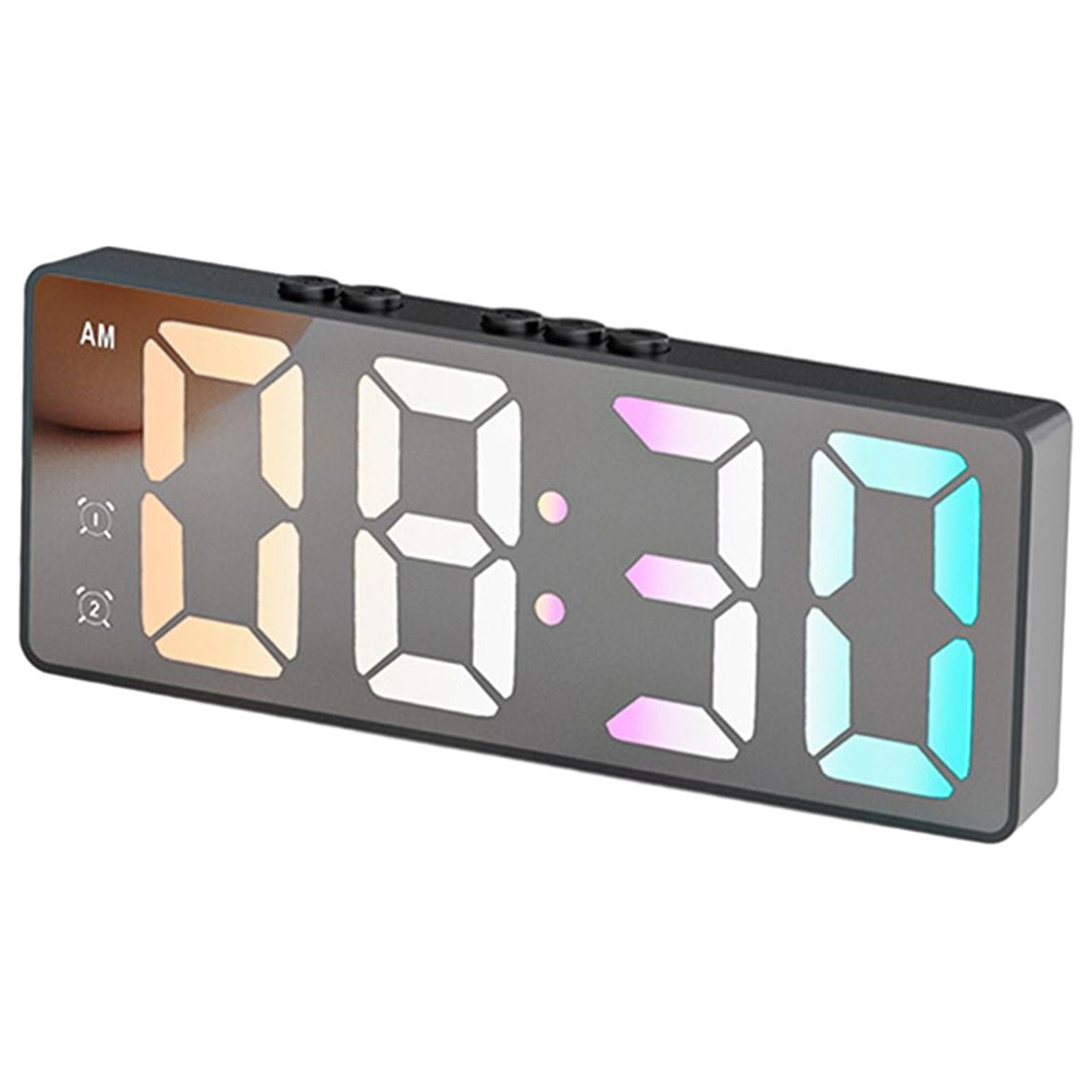 Magideal - Reloj Despertador Digital De 16cm, Reloj De Noche Con Alarma Dual, Pantalla De Temperatura Con Pilas Para Escritorio De Oficina, Versátil Para Viajes Negro