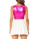 thumbnail image 3 of INSPIRE CHIC Tops de Tirantes para Mujer sin Mangas con Recortes Ropa de Club Brillante Metálica Crop Tops S Fucsia Rosa, 3 of 6