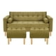 thumbnail image 1 of Sofa Retro 3c + 2 Pouf Felpa 05 Verde Musgo, 1 of 6