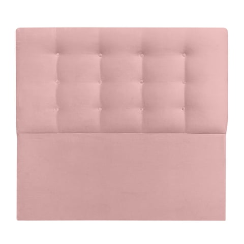 Espacio Hogar - Respaldo Botone Premium 2 Plazas Felpa Rosado Claro