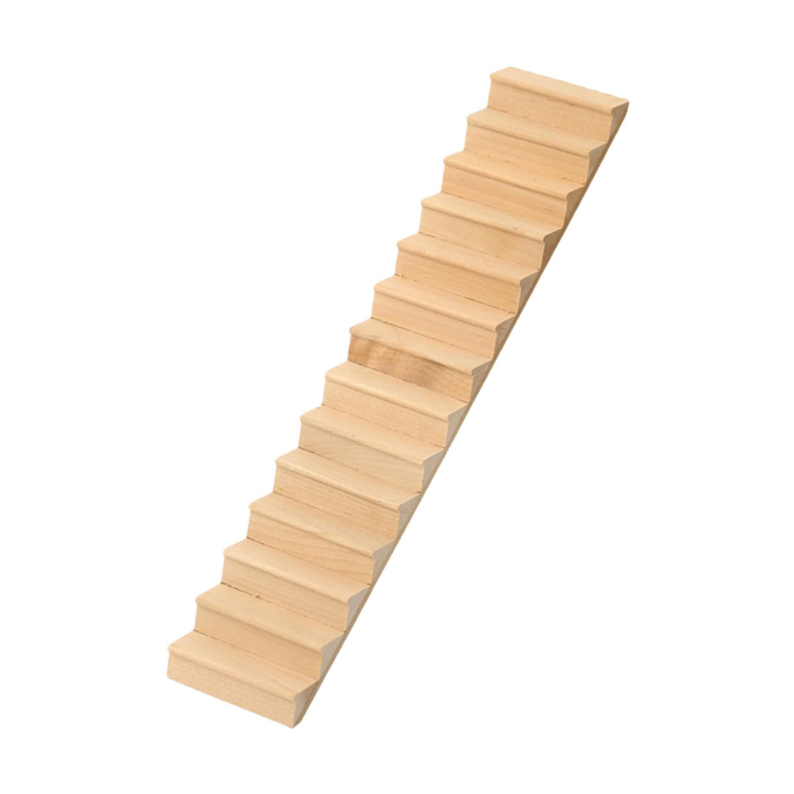 Magideal - 1/12 Casa De Muñecas Escalera De Madera Diseño De Paisaje Accesorio Mini Escalera Juguete Casa De Muñecas Accesorios Para Regalo Diy Niños Niñas Niños