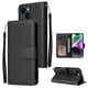 thumbnail image 1 of Funda Cartera para iPhone 14 con Tarjetero, Soporte y Cordón - Protección Negro, 1 of 5
