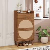 M&Ms - Rattan, Allen 2 Door 1 Drawer Cabinet, Shoe Rack, Double Layer, Suitable For Entrance