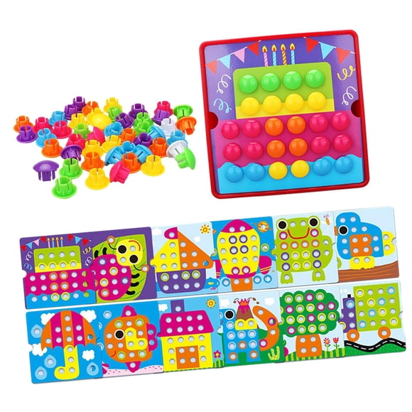 Mosaico Pegboard Juguetes Educativos Con Clavijas Para Niños De 2 3 4 Años Niños Pequeños Estilo B
