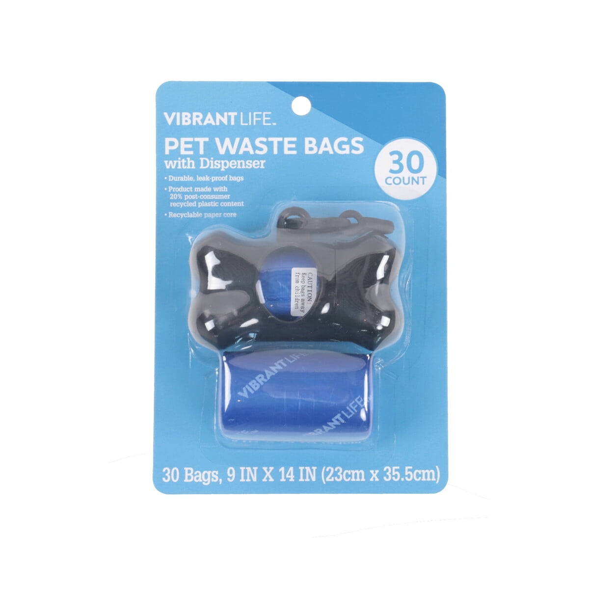 Dispensador Bolsas Desecho Perro Vibrant Life 30 Azul Negro