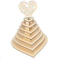 Magideal - Heart Chocolate Display Stand Holder, Wood Candy Cupcake Holder Diy Inacabado Para Cumpleaños, Dinner Party Centerpiece, Adornos