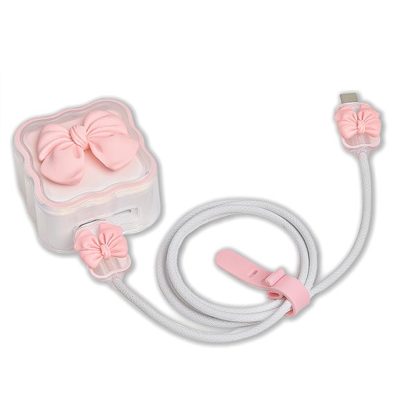 Cubierta para cargador QLD COVER 35W USB‑C rosa con lazo