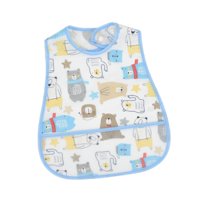 Bothyi - Babero Impermeable Para Bebé Con Bolsillo Recogedor De Migas Babero Para Bebés Para Comer Alimentación Oso