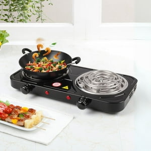 Line - Cocina Eléctrica 2 Platos 2000W Cocinilla Portátil Negro