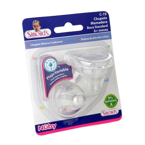 Repuesto Chupete Mamadera Boca Standard Transparente 2 Un Simond’s