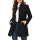 thumbnail image 1 of INSPIRE CHIC Abrigo de Mujer de Largo Medio con Cuello Alto, Abotonado, Abrigo de Invierno con Bolsillos Inclinados y Forro Completo Negro Talla S, 1 of 6