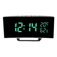 Bothyi - Reloj Despertador Digital Led Con Pantalla Curva, Reloj De Mesa Para Dormitorio, Aula, Dormitorio, Color Verde