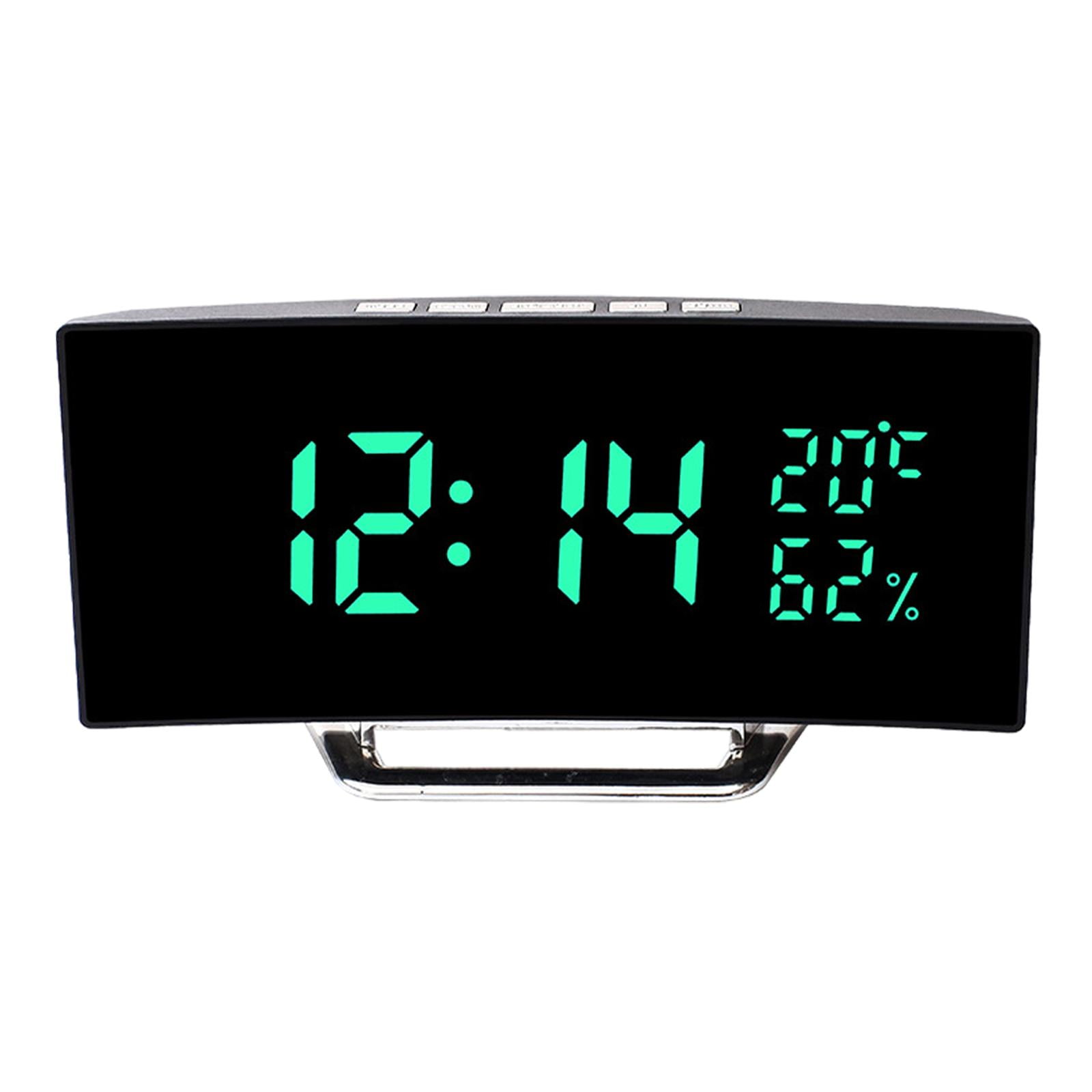 Bothyi - Reloj Despertador Digital Led Con Pantalla Curva, Reloj De Mesa Para Dormitorio, Aula, Dormitorio, Color Verde