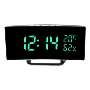 Bothyi - Reloj Despertador Digital Led Con Pantalla Curva, Reloj De Mesa Para Dormitorio, Aula, Dormitorio, Color Verde
