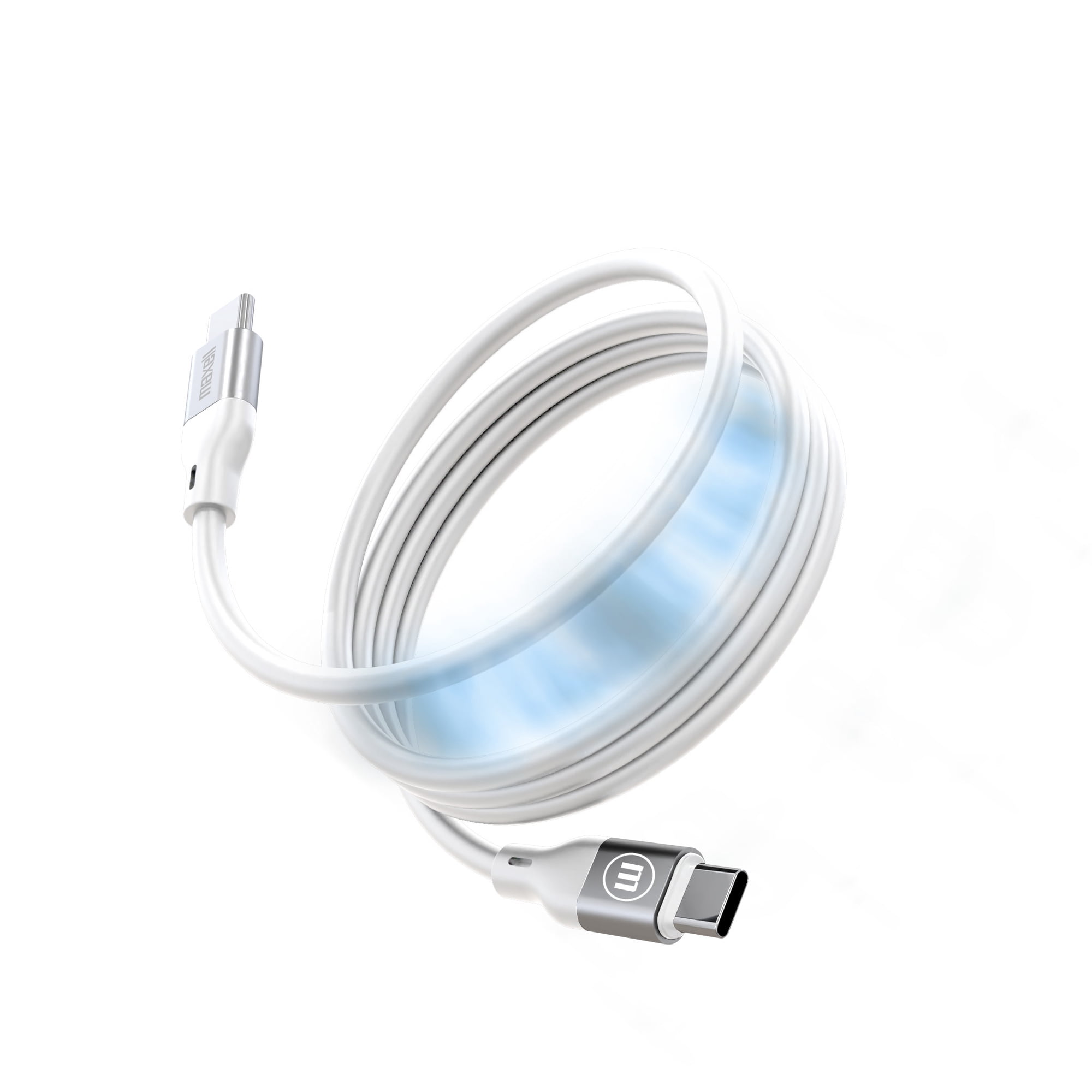 Cable Magnético 60w Usb C A Usb C Maxell 1.2 Metros Carga Rápida Blanco