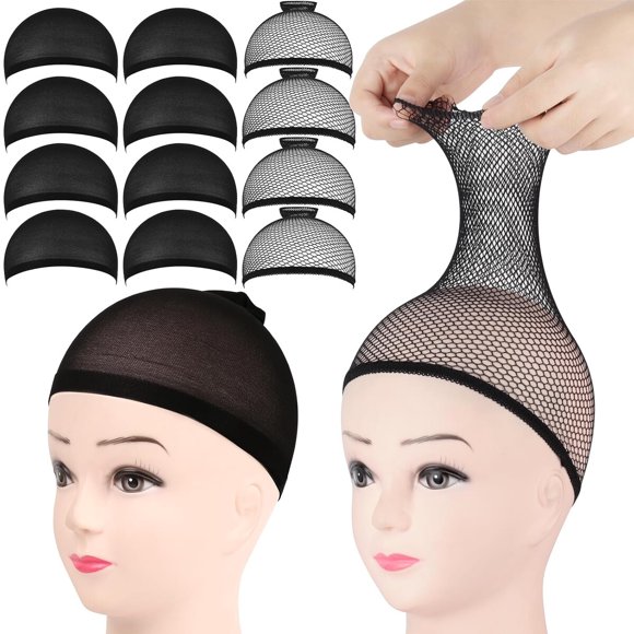 FANDAMEI 12 piezas de gorros para peluca, negros
