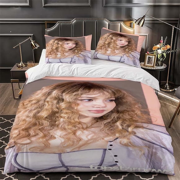 Blonde Curly Hair Style Themed Bedding Three-Piece Set Duvet Cover and Pillowcase Set