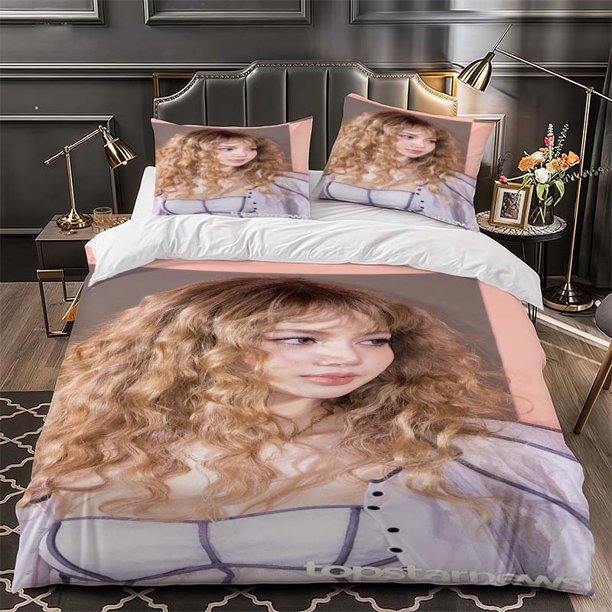 Blonde Curly Hair Style Themed Bedding Three-Piece Set Duvet Cover and Pillowcase Set