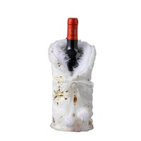 Bohemik - Pack De 2 Cubre Botellas De Vino De Navidad, Blanca Dorada