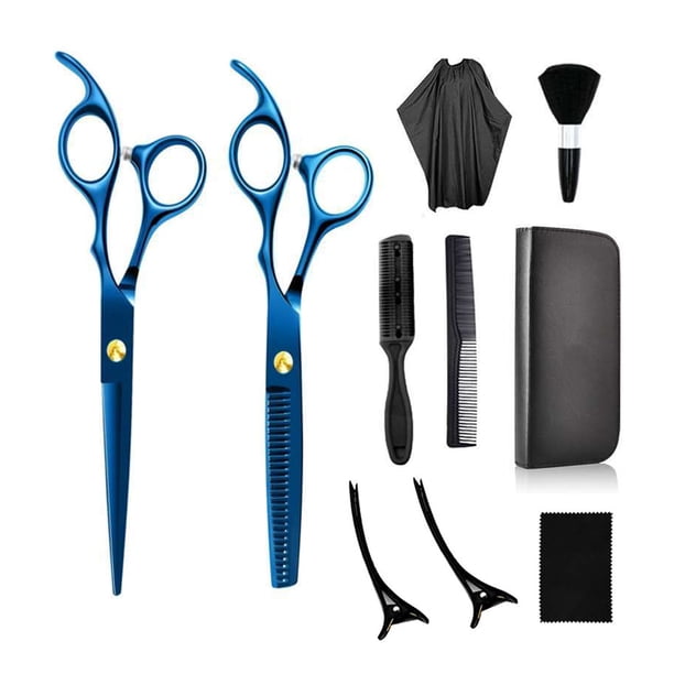 Juego de 10 tijeras de corte de pelo, kit profesional para peluquería, salón y hogar.