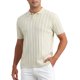 thumbnail image 4 of INSPIRE CHIC Camisas de Polo para Hombre Textura de Punto Cuello de Punta Manga Corta Polo Tops 2XL Caqui, 4 of 6