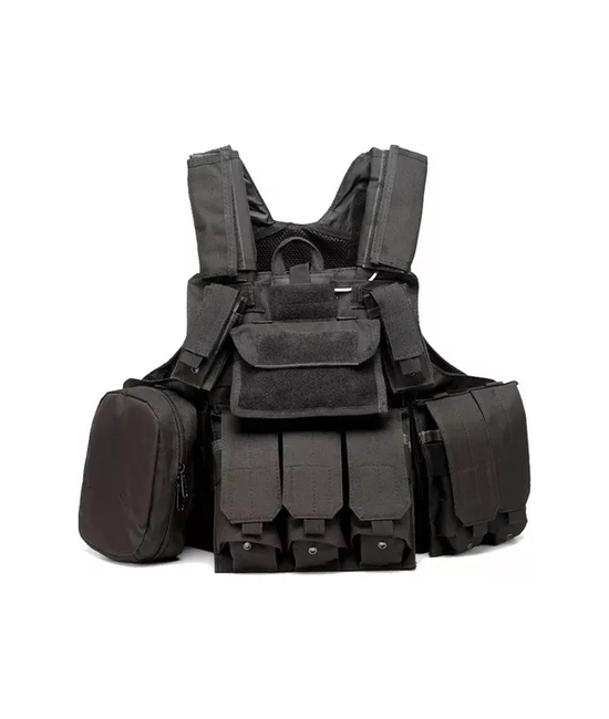 Genérico - Chaleco Táctico Militar Airsoft Cira, Color Negro