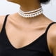 thumbnail image 3 of Collar de perlas para mujer, gargantilla de perlas, collar de perlas de 3 capas, collar de múltiples hilos, collares de perlas, regalos de Navidad para adolescentes, 3 of 7