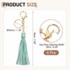 thumbnail image 2 of 5 Paquetes de Llavero de Cuero con Borlas y Anillo de Langosta, Verde Malaquita, 2 of 6