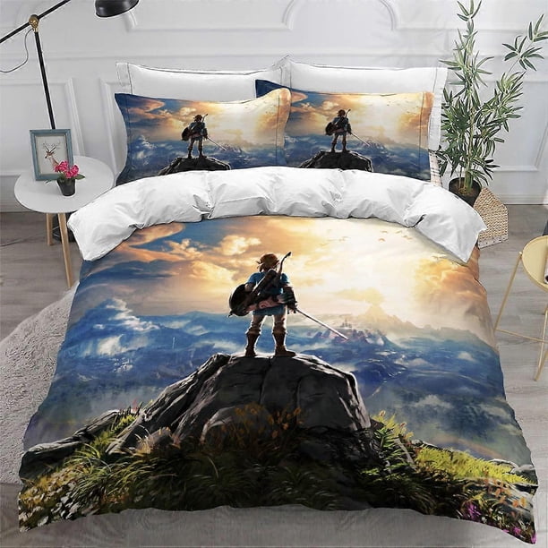 Zelda Anime Game3D Digital Printed Quilt Cover Three-Piece Foreign Trade Amazon Quilt Cover-