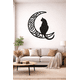 thumbnail image 1 of Cuadro Decorativo Gato Luna MDF Negro 48x39cm, 1 of 2
