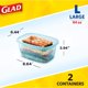 thumbnail image 5 of Contenedor rectangular de alimentos Glad 1,9 L, pack de 2, 5 of 9