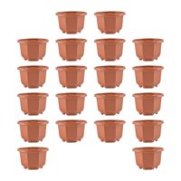 Magideal - 20 Piezas Macetas Para Plantas Flor Decorativas Modernas Octagonales Con Orificios De Drenaje En Material Pp Adecuadas Para Jardinería Balcón Oficina 15 Cm X 9 Cm