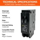 thumbnail image 2 of Interruptor termomagnético FalconSupply Square D HOMT2020 20A/20A 120V, 2 of 7