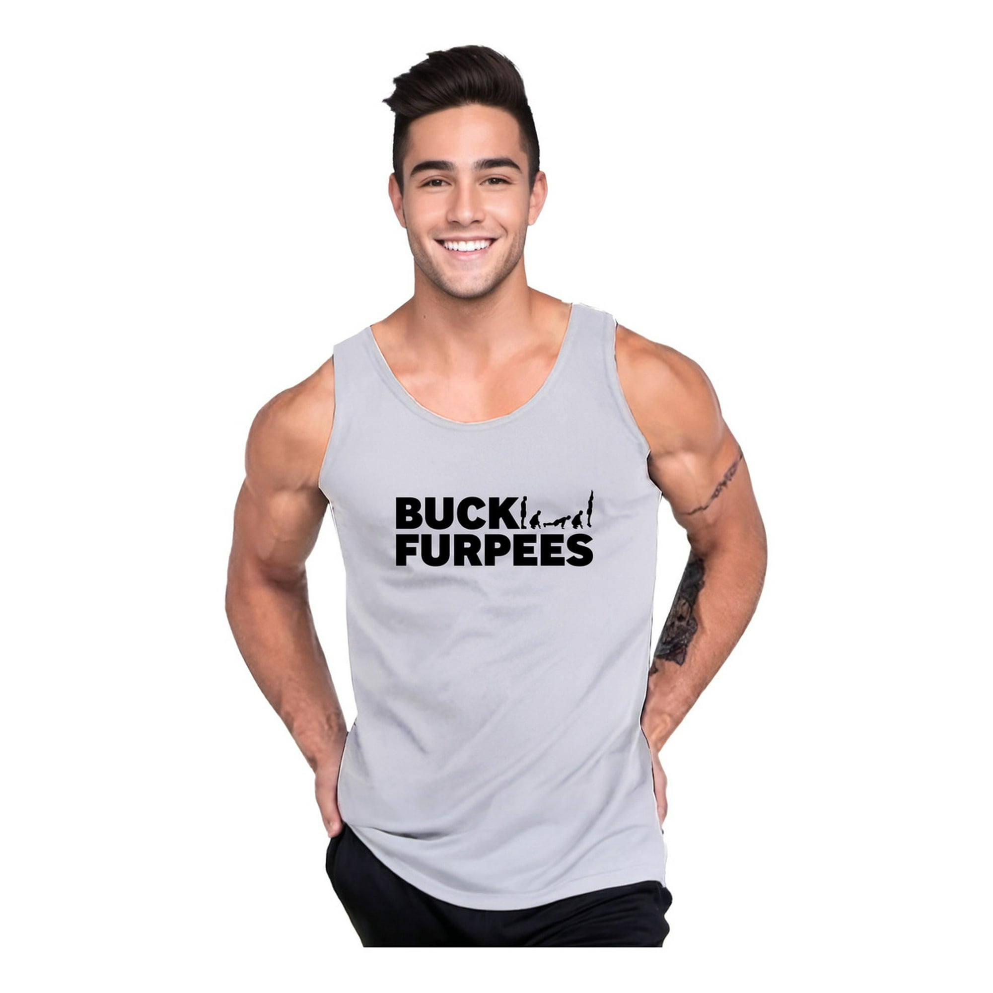 Persodesign - Polera Buck Furbies Crossfit Lover Odio Los Burpies Tank Talla M Gris Hombre