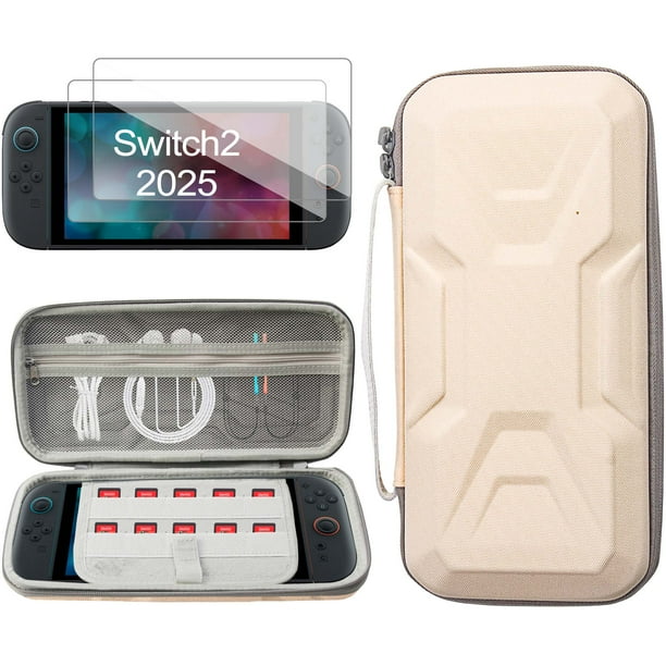 Estuche Portátil para Nintendo Switch 2 - Funda de Viaje con Diseño Mecánico, 2 Protectores de Pantalla HD y 10 Ranuras para Juegos | Resistente al Agua y Antigolpes