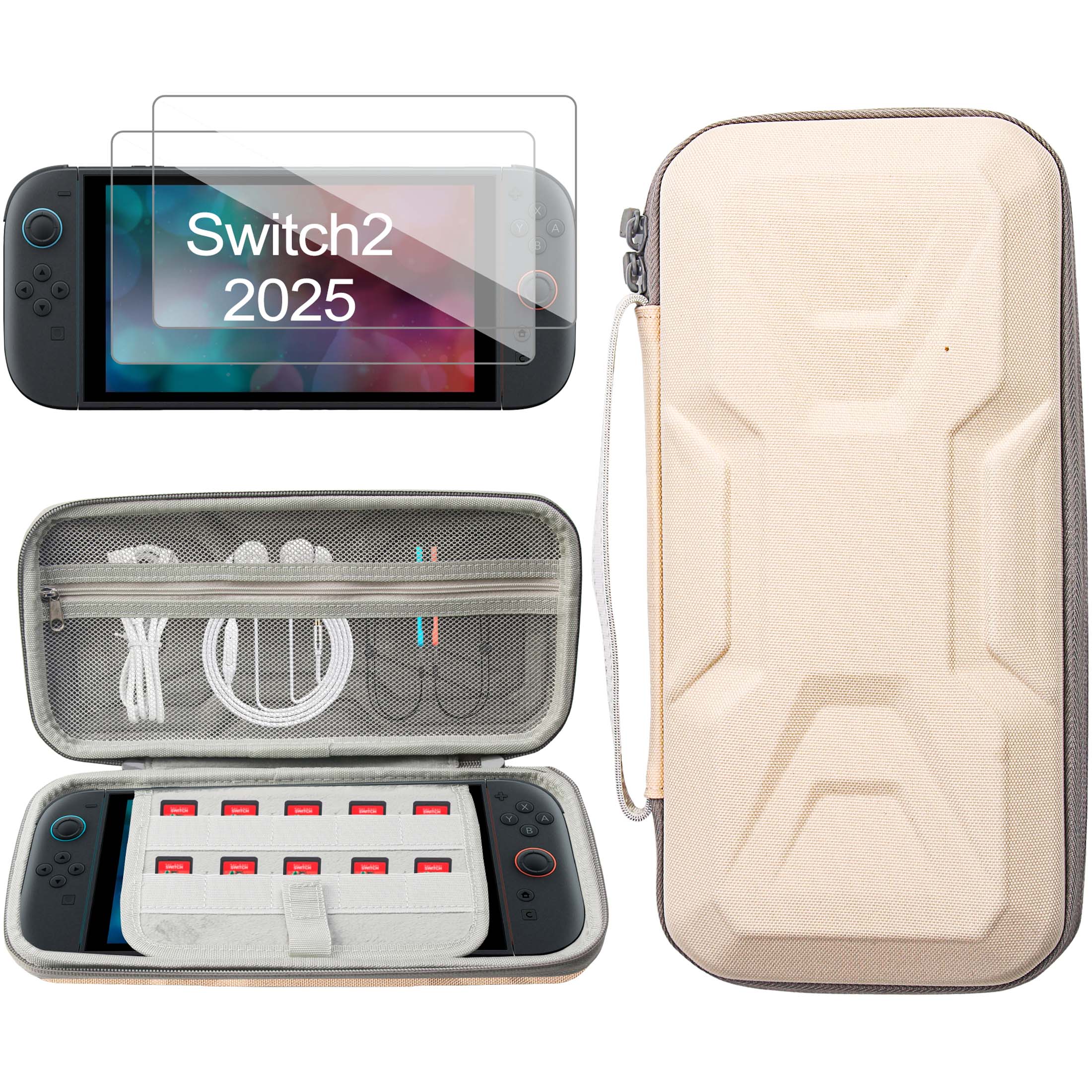 Genérico - Estuche Portátil Para Nintendo Switch 2 - Funda De Viaje Con Diseño Mecánico, 2 Protectores De Pantalla Hd Y 10 Ranuras Para Juegos | Resistente Al Agua Y Antigolpes