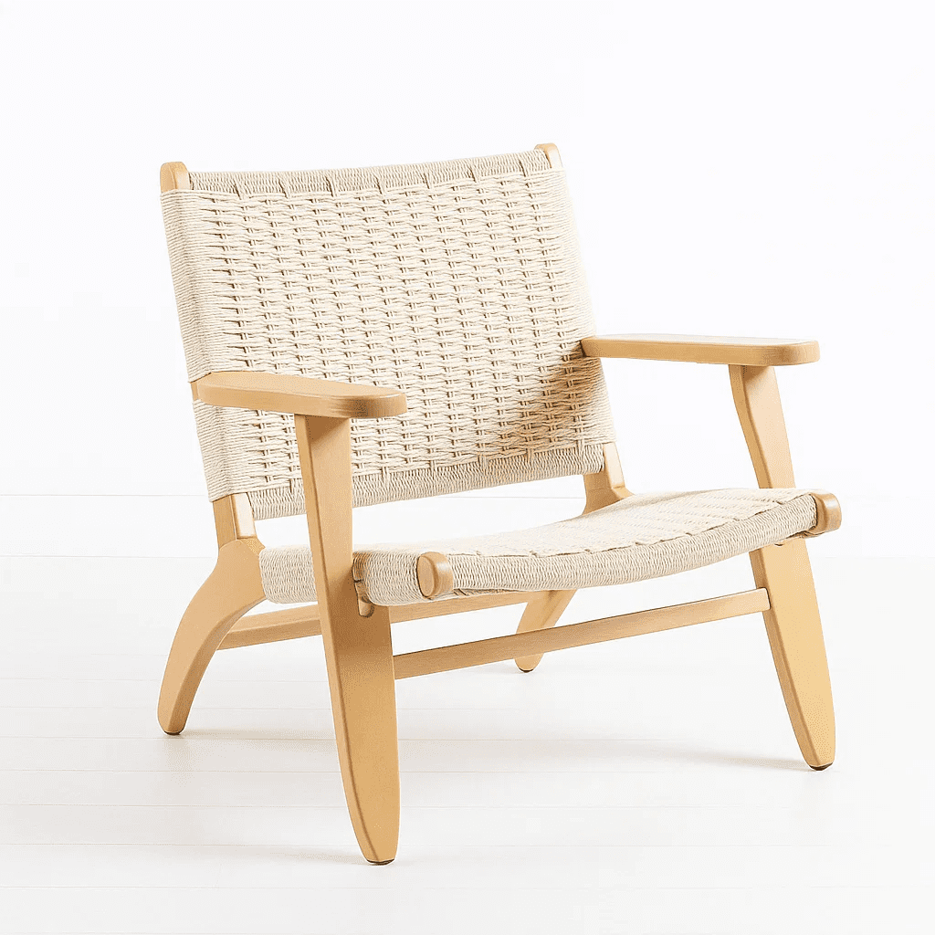 Klik Muebles - Butaca Sitial Danesa Wegner - Madera Hilo De Cuerda