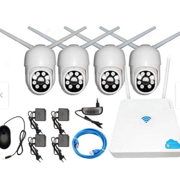 Kit x 4 Camaras Seguridad Inalámbricas + Nvr Wifi