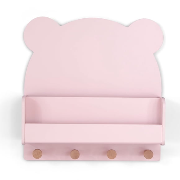 Estante de pared Delta Children Brannan Bear con 4 ganchos, colorete