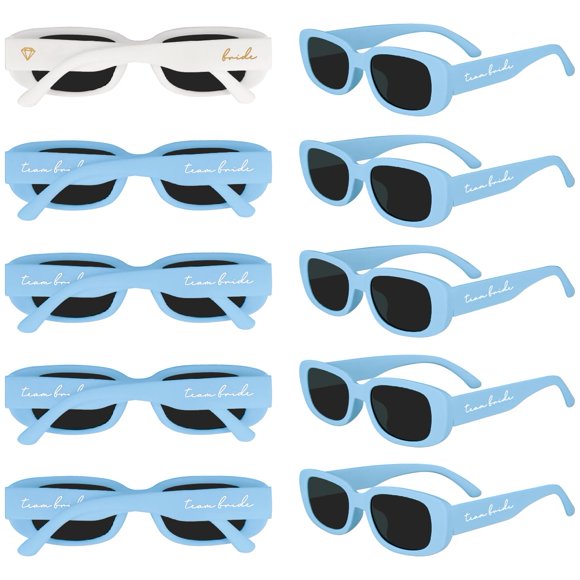 Gafas de sol retro rectangulares azules - Pack de 10 (LotsBuyLots)