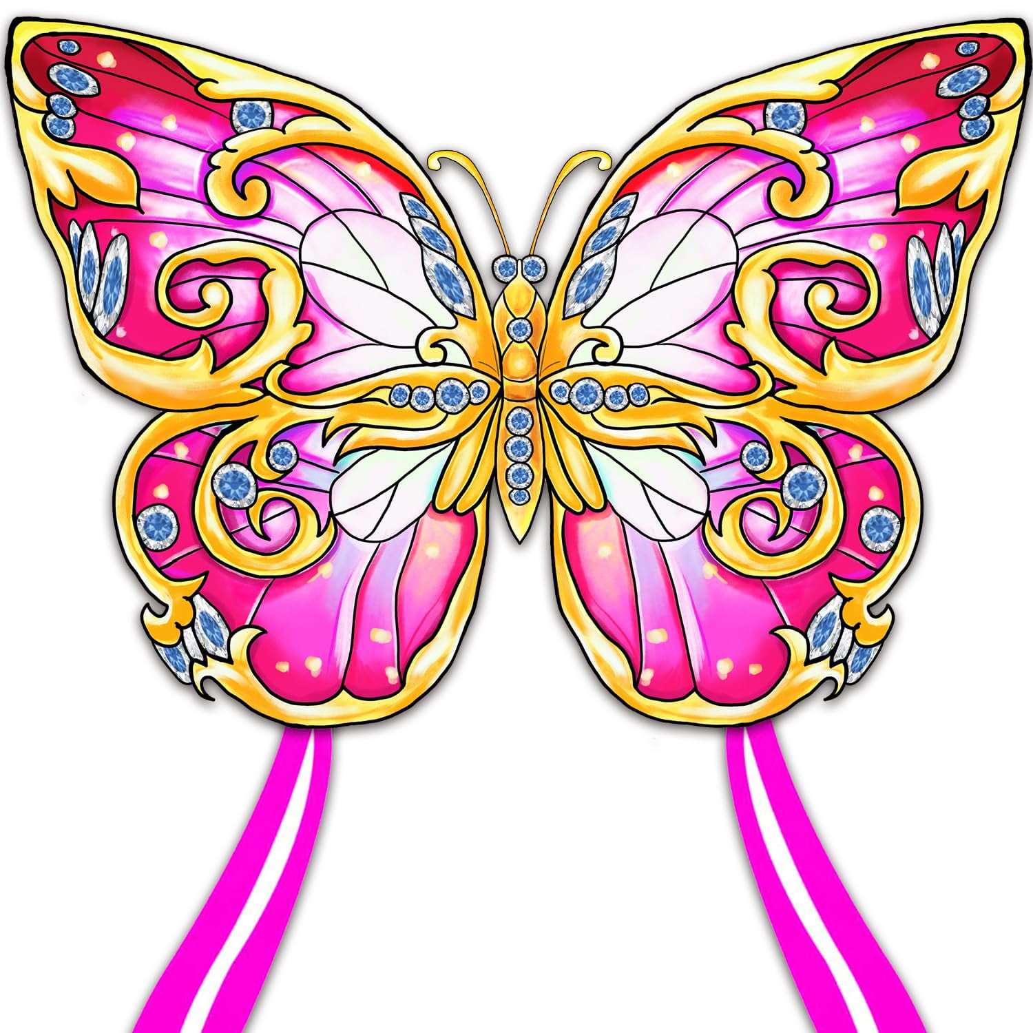 Xida Kite - Kite Xida Butterfly Para Niños Y Adultos Con Mango De Cuerda De 200 M