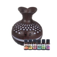 Disparo - Pack Humidificador Forma De Flor + 6 Esencias Aromaticas