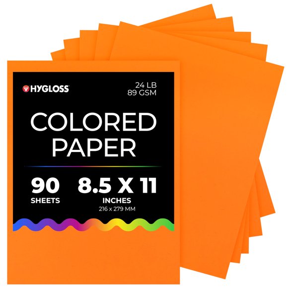 Papel de Copia Hygloss 21x28 cm Naranja 90 Hojas