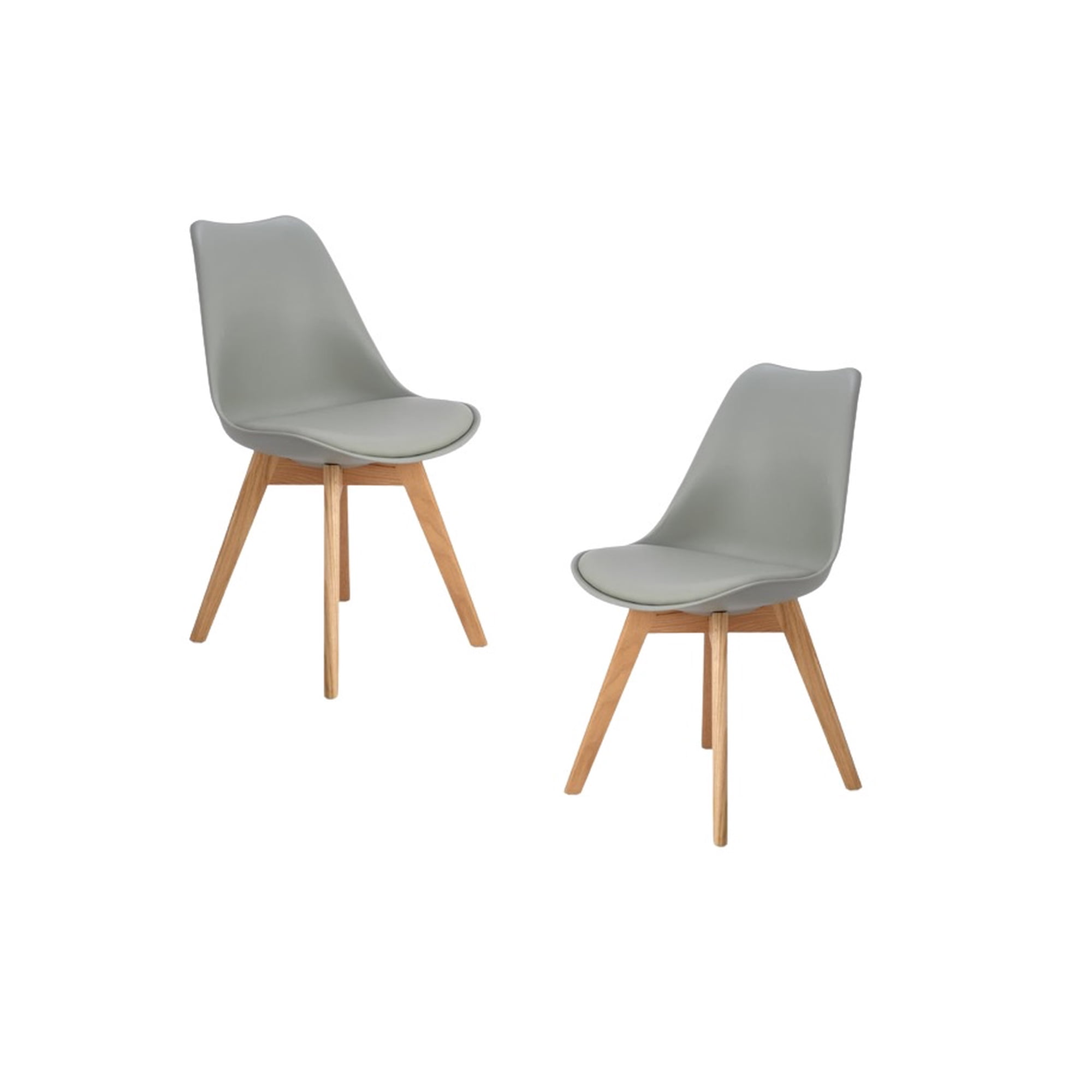 Habita2 Chile - Silla Tulip Ecocuero Gris X2