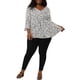 thumbnail image 4 of GRACE & GRANDEUR Blusas de Mujer Tallas Grandes Lunares Cuello en V Mangas 3/4 Dobladillo Peplum Babydoll 4X Blanco, 4 of 8