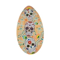 Magideal - Skeleton Impreso Skimboard Beach Sand Board 30 Tablero De Madera De Madera De Agua De Agua Sólida Para Niños Para Niñas Para Niños Principiantes