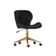 thumbnail image 1 of Silla de Escritorio Negra Giratoria Ajustable Tapizada en Felpa con Base Dorada, 1 of 3
