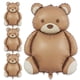 thumbnail image 1 of Paquete de 4 Globos Gigantes de Oso de Peluche, Globos de Lámina Marrón Mate de 89 cm para Decoraciones de Primer Cumpleaños de Osito, Suministros para Baby Shower con Tema Bosque y Decoración Neutral, 1 of 7