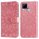 thumbnail image 1 of Funda tipo cartera FOXDOCK para Realme C15 , diseño girasol en relieve, cuero PU, cierre magnético, soporte y tarjetero, 1 of 5
